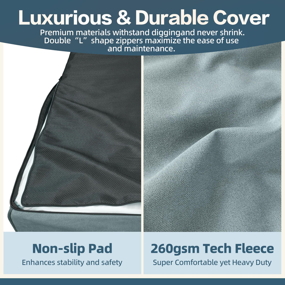 Sytopia XXL memory foam dog bed with waterproof liner protection.