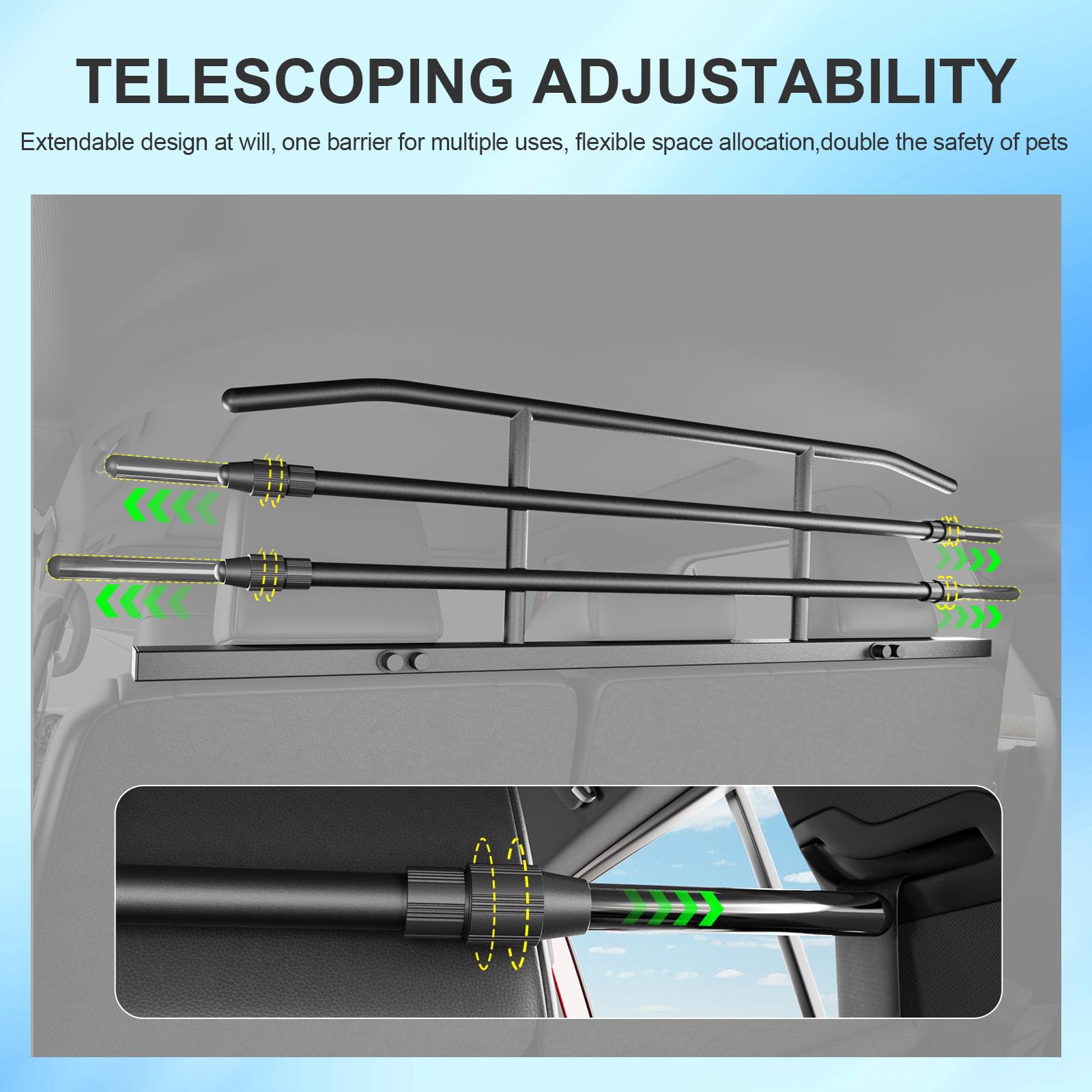 SZYANG dog barrier visibility design enables easy driver awareness and pet supervision.