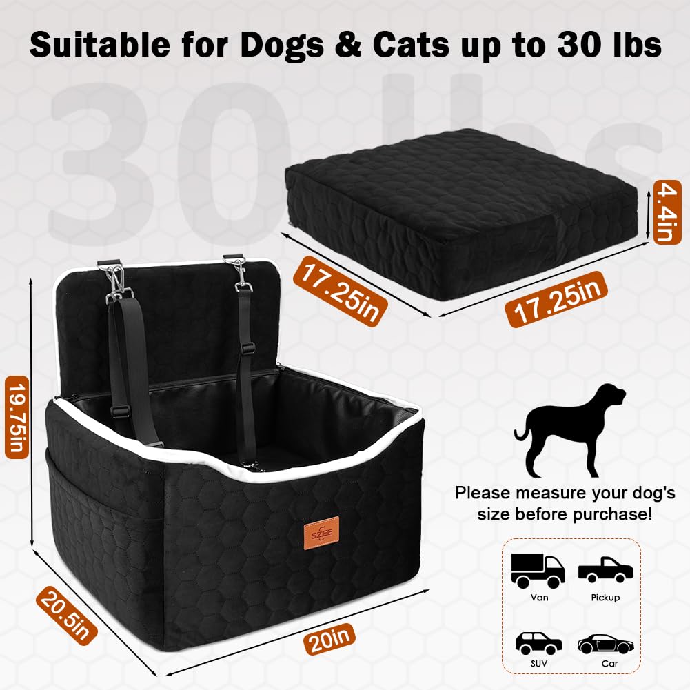 SZEE dog car seat folds into a comfy bed for relaxing at home.