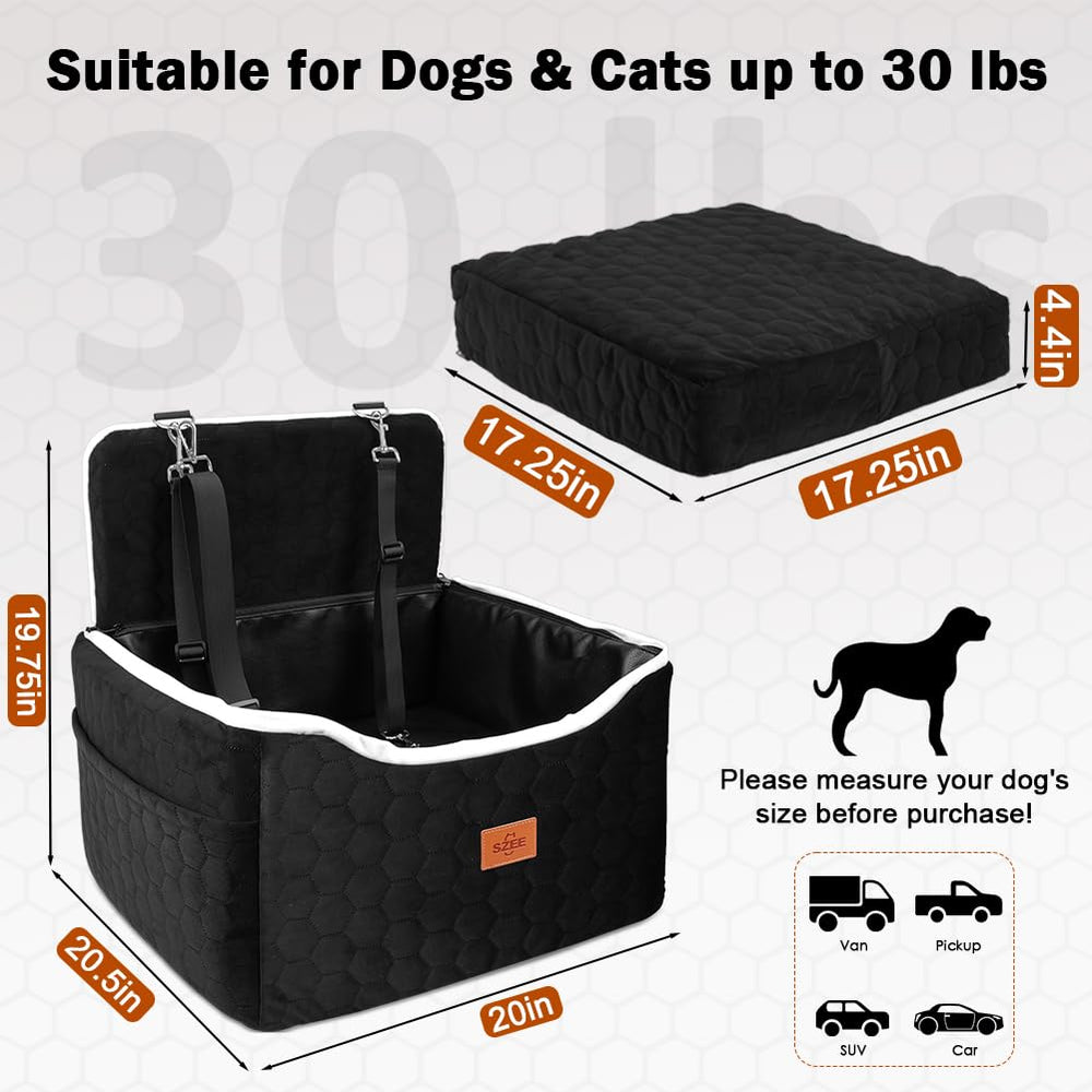 SZEE dog car seat folds into a comfy bed for relaxing at home.