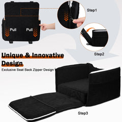 SZEE reclinable backrest creates a cozy dog bed for home or travel.