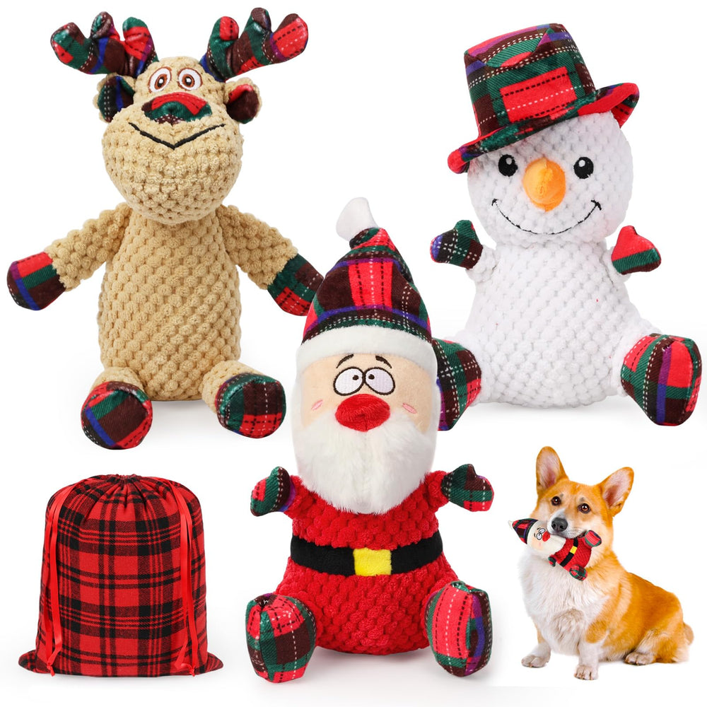 SZEE Santa plush squeaky toy for medium and large dogs for engaging play