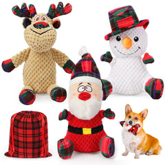 SZEE Santa plush squeaky toy for medium and large dogs for engaging play