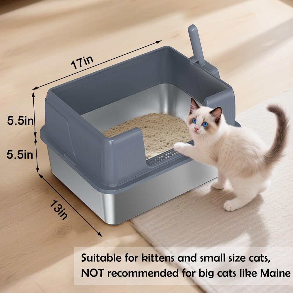 SZEE litter box with lid open showing ample interior space for cats.