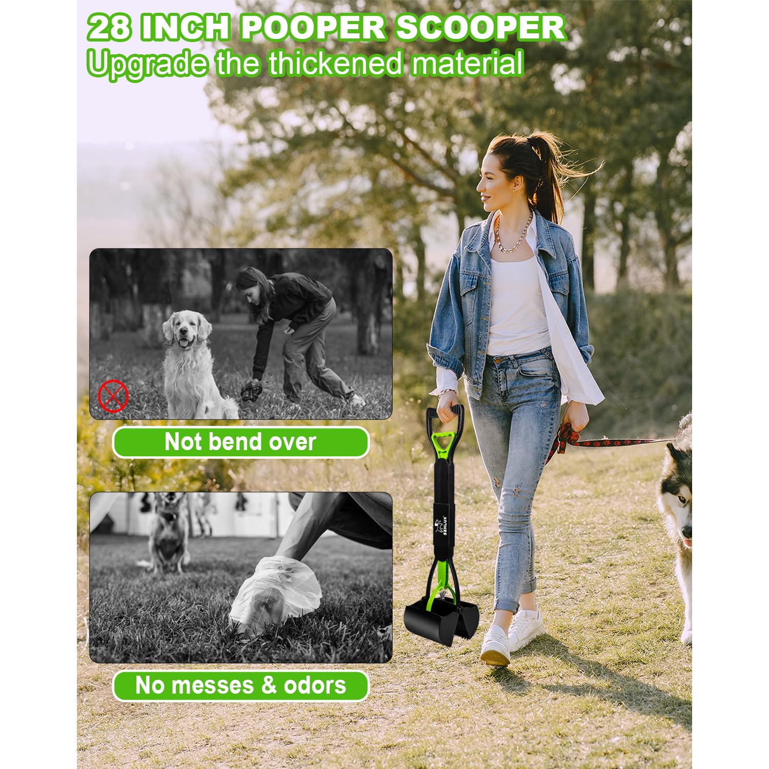 SZHLUX pooper scooper with durable spring for strong scooping