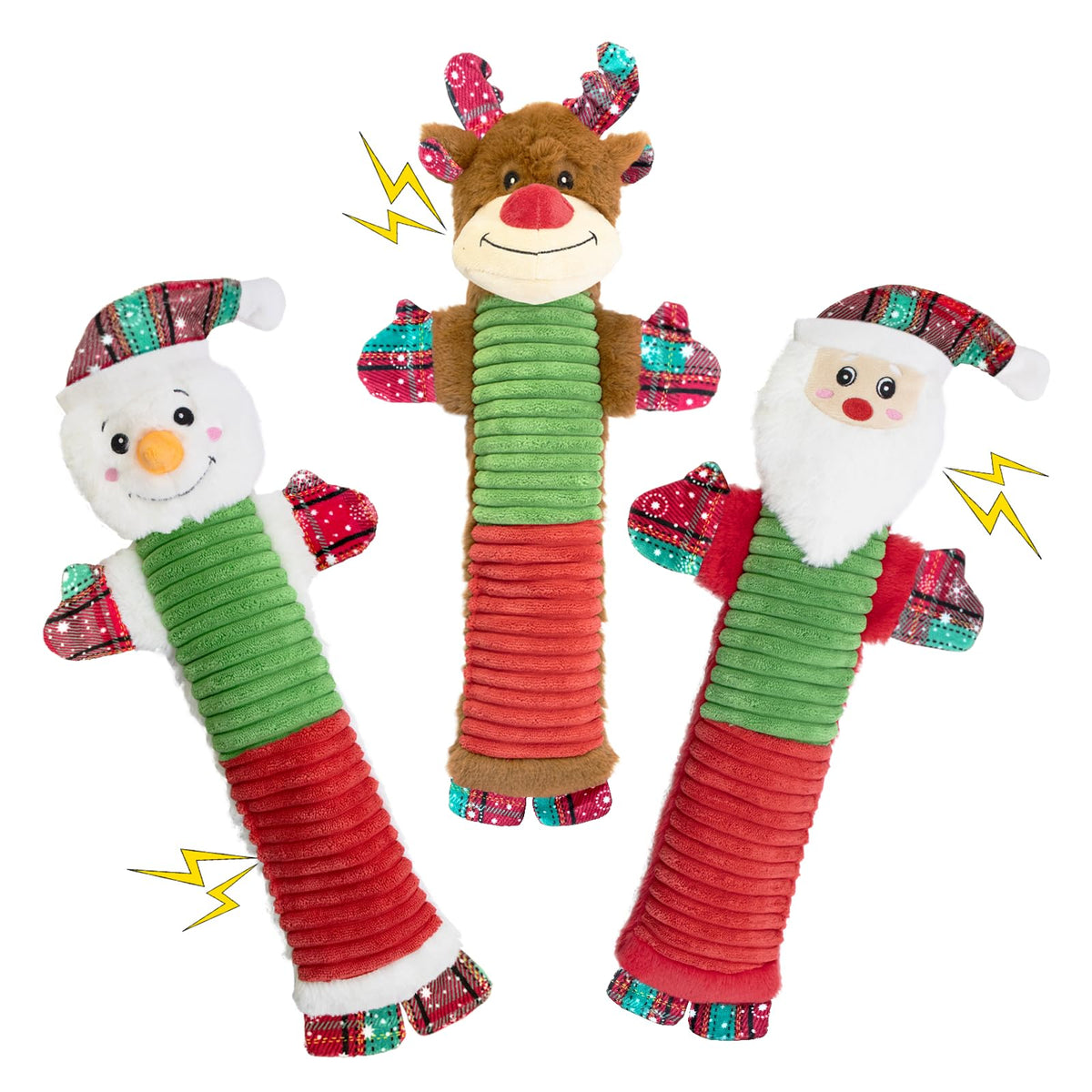SZXHTOMG Santa dog toy squeaky for interactive play and mental stimulation.