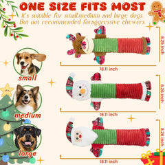 SZXHTOMG Snowman dog toy soft fabric supports gentle chewing and teething.