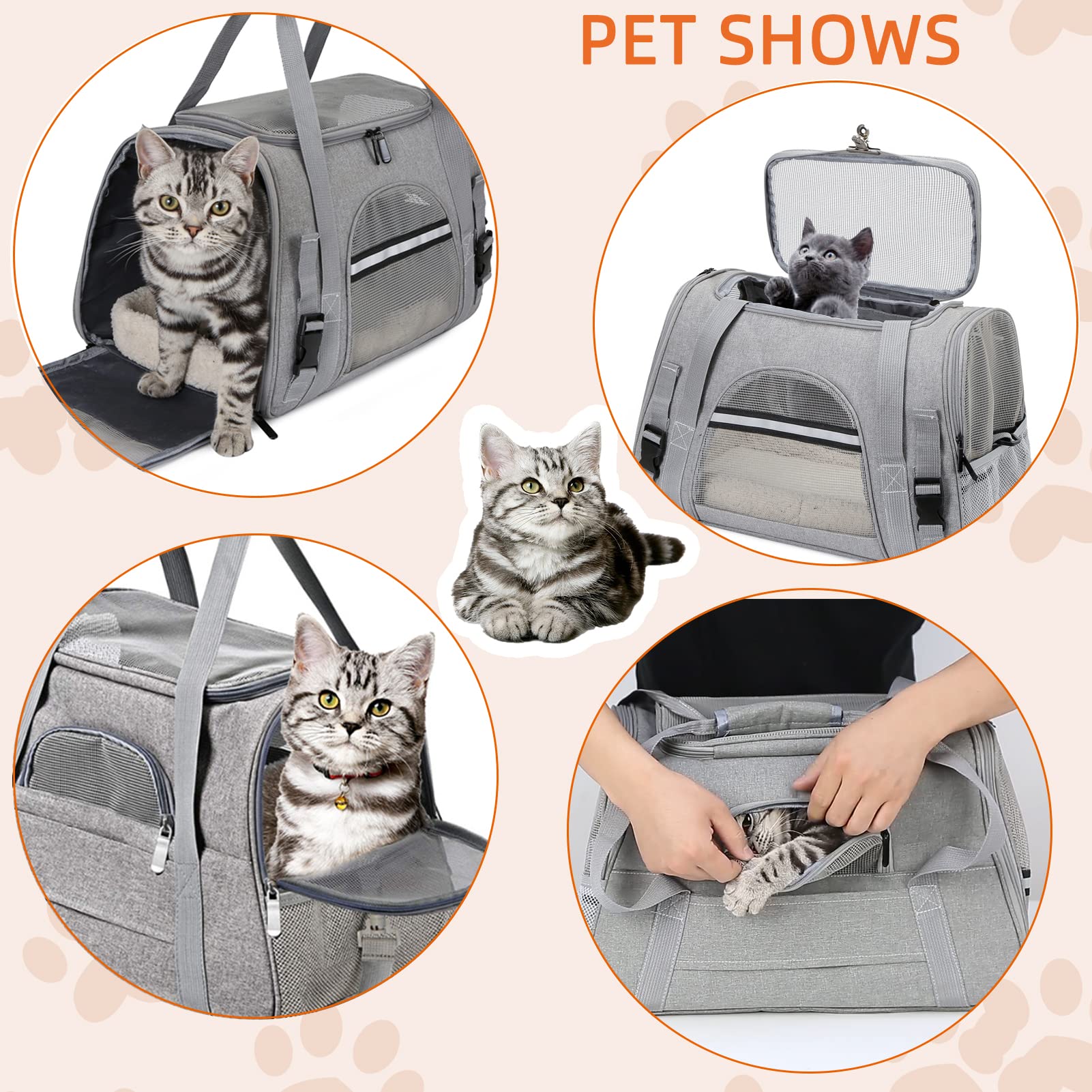 SZZJKJ travel carrier bag shows soft wool mat for pet comfort during trips