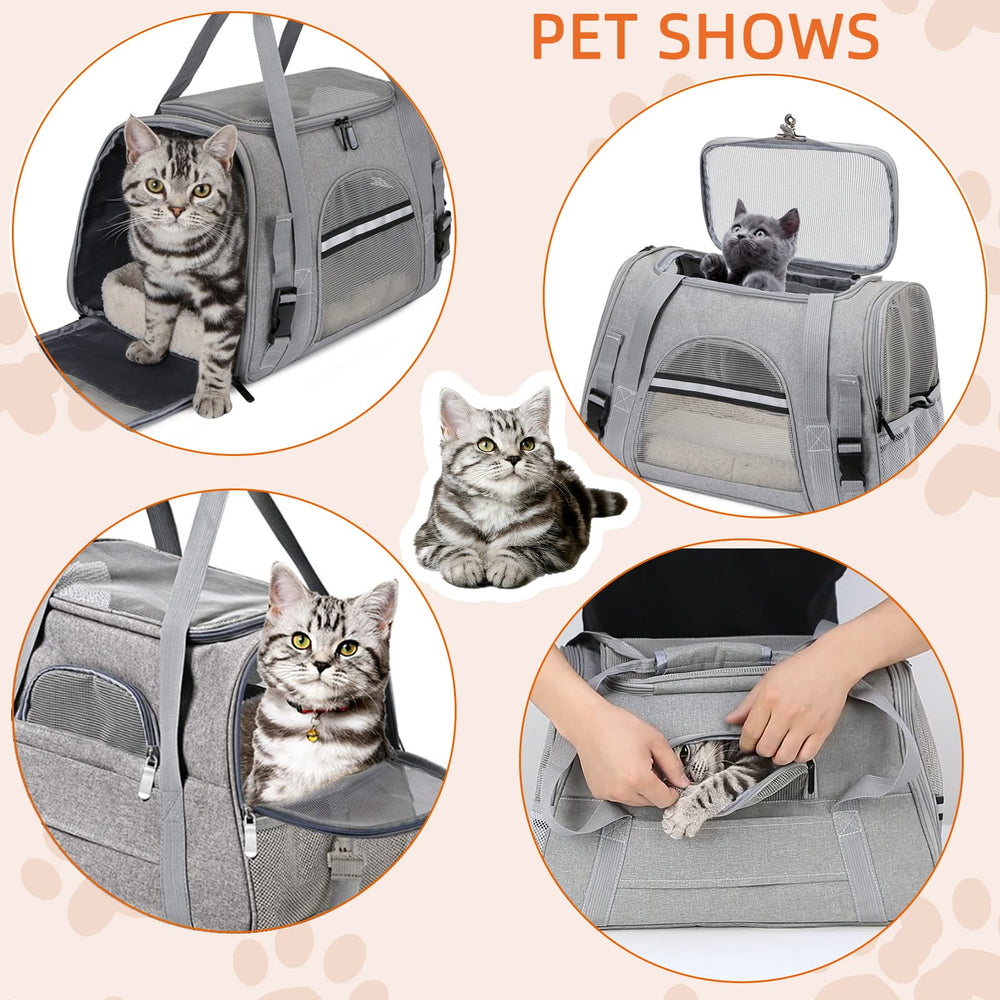 SZZJKJ travel carrier bag shows soft wool mat for pet comfort during trips