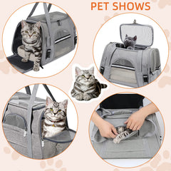 SZZJKJ travel carrier bag shows soft wool mat for pet comfort during trips