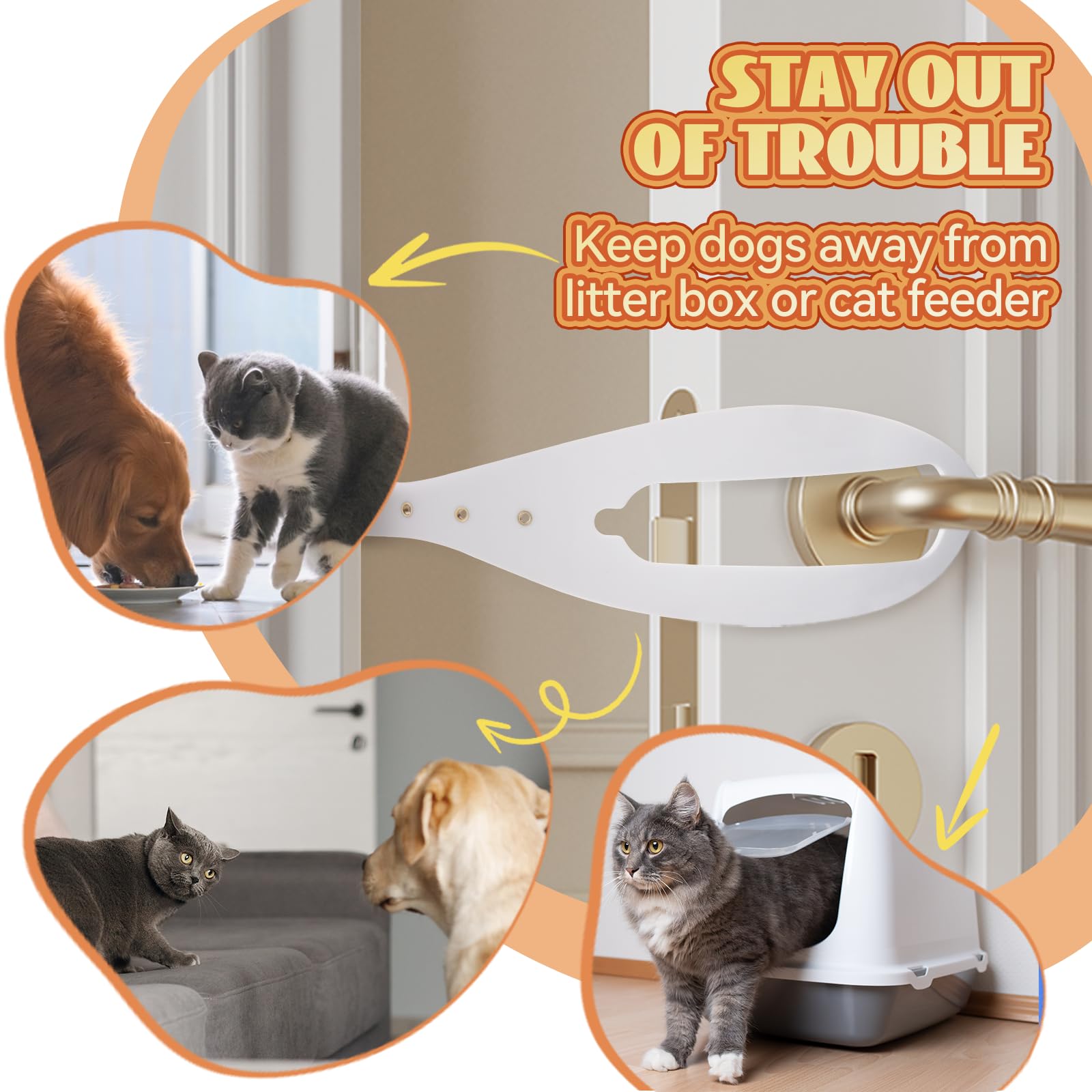 TGIOW cat door latch private space for your cat during busy hours