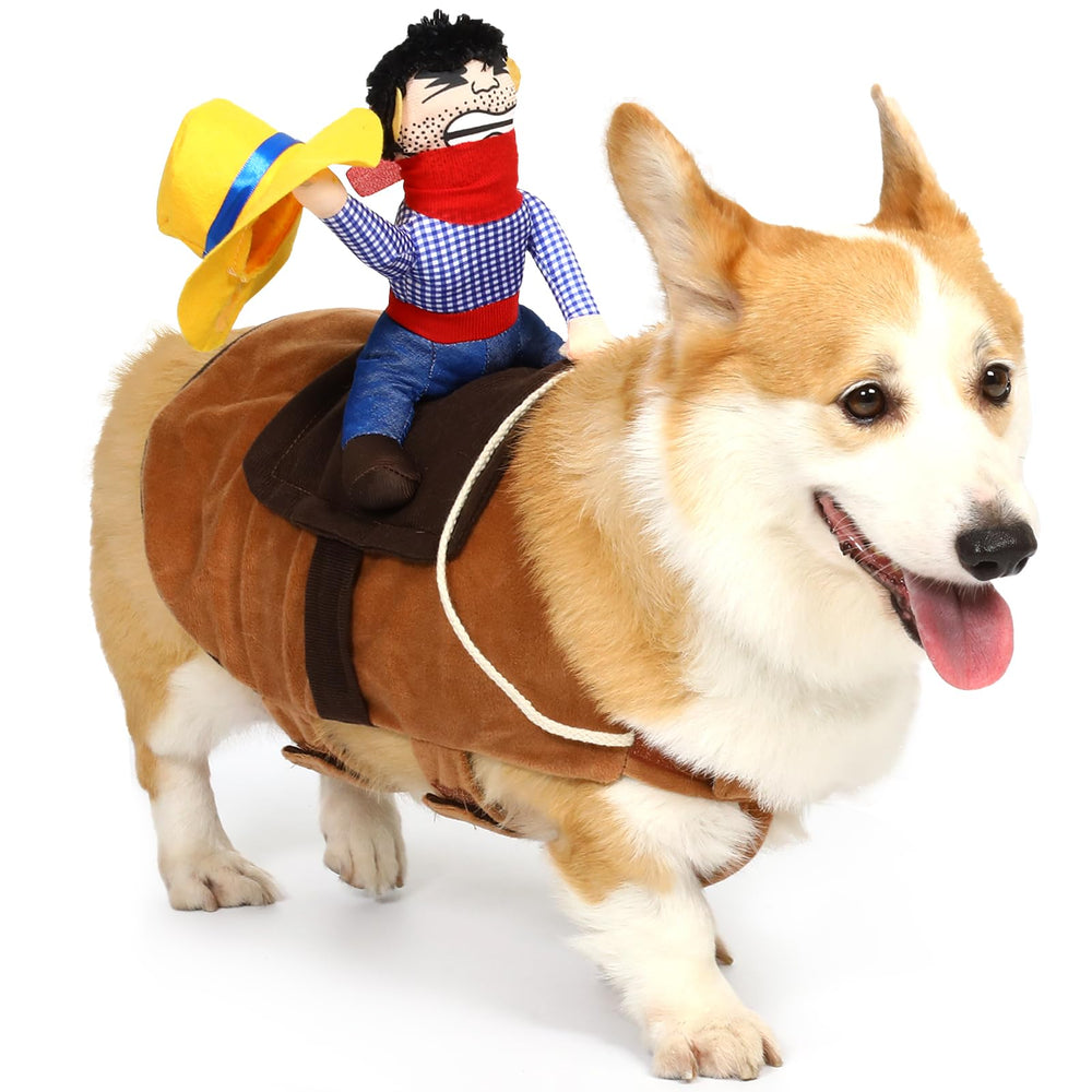 Disfraz vaquero para perro mediano con sombrero de T2Y, ideal para Halloween