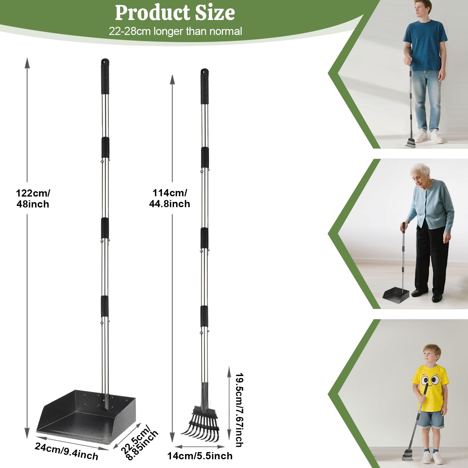 T2Y Pooper Scooper with oversized tray increases capacity for multiple dogs.
