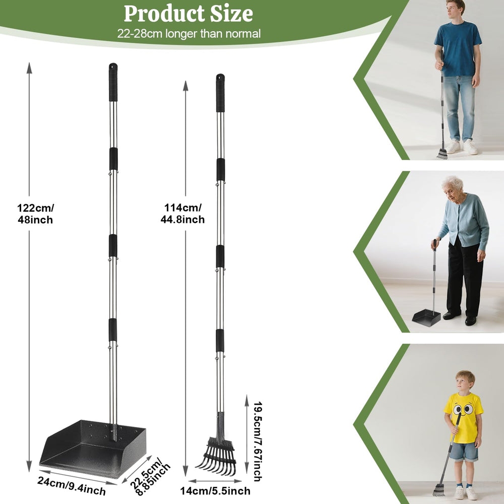 T2Y Pooper Scooper with oversized tray increases capacity for multiple dogs.