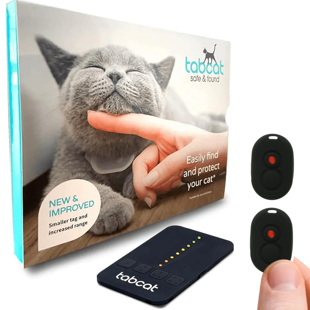 TabCat Homing Tags handset-setup shows quick pairing for effortless cat tracking.