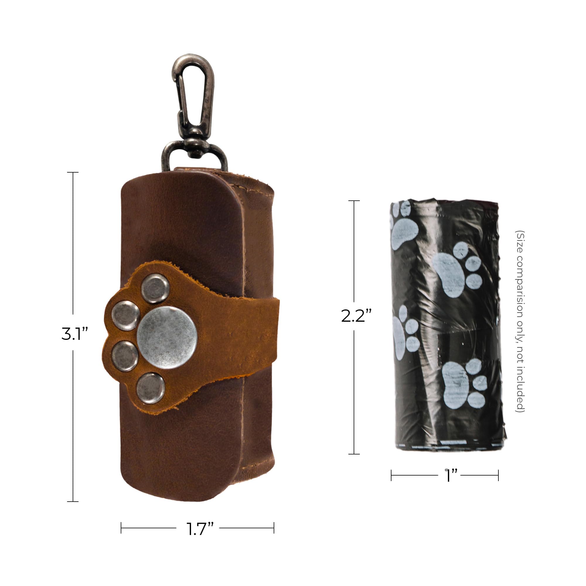 Taco Dog paw print closure detail secures bags neatly