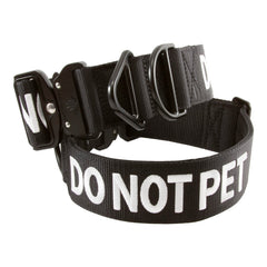 Tacticollar DO NOT PET collar front view in black signaling safety.