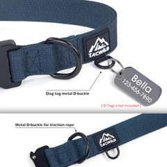 Tacwild adjustable nylon collar closeup stitching—durable fit for larger dogs
