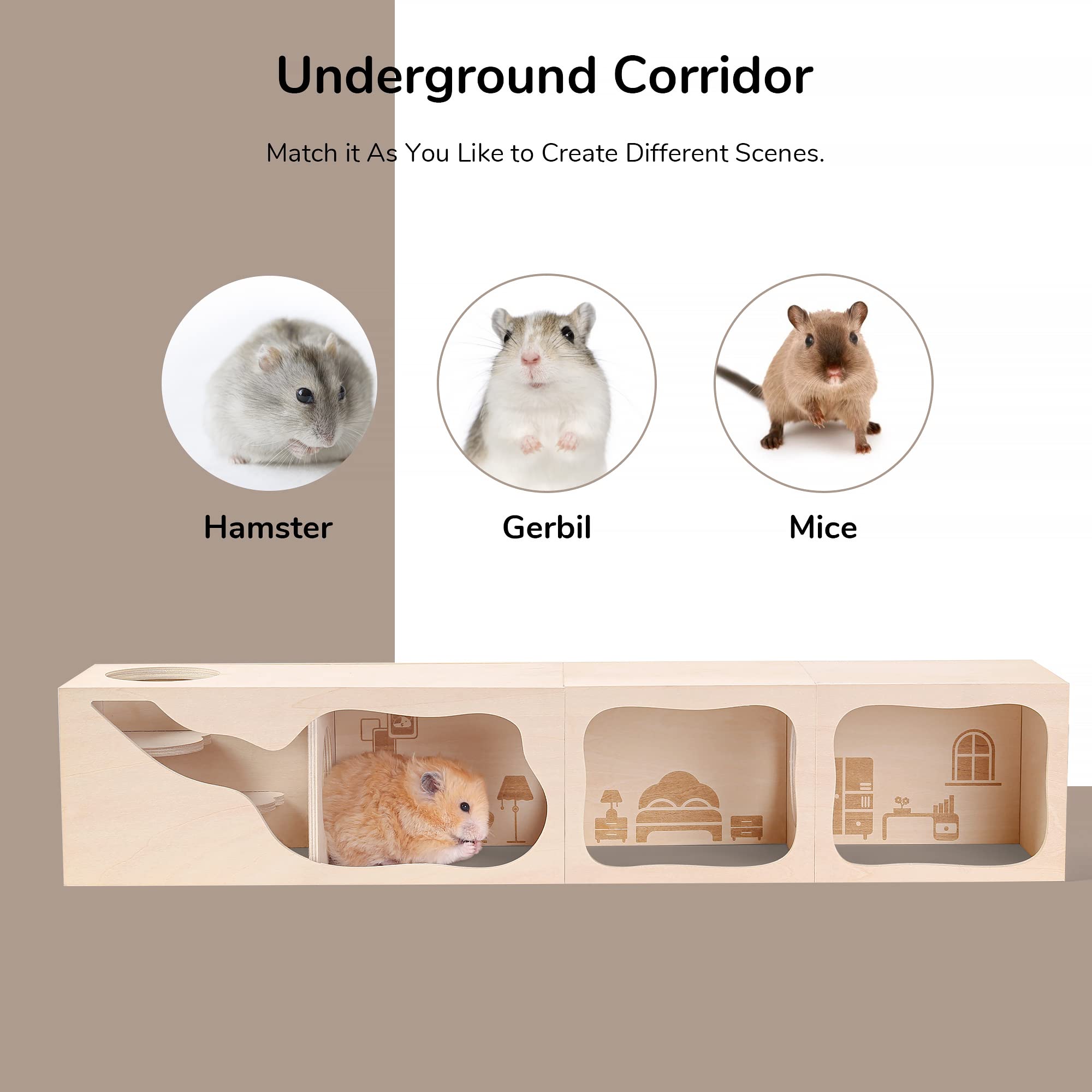 Tafit hideout entrance 7cm suitable for dwarf and Syrian hamsters.