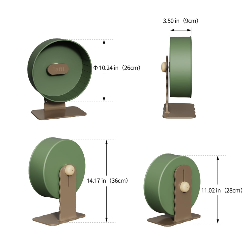 Tafit quiet hamster wheel nut brown color complements cages.
