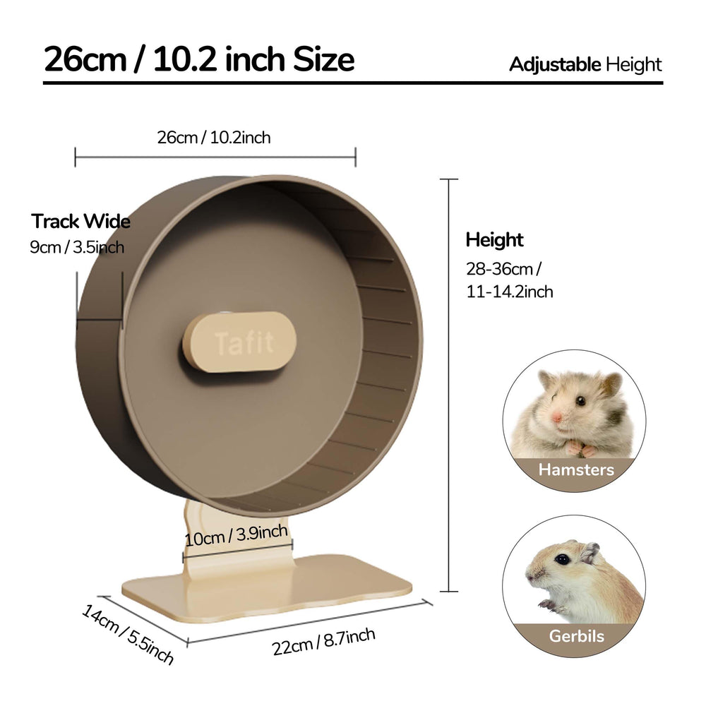 Tafit quiet hamster wheel shows pet using it for daily exercise.