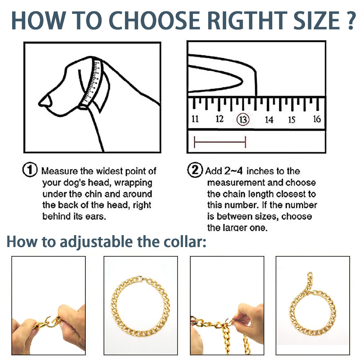 Tagbilang gold collar surface polished with no burr to prevent fur snags