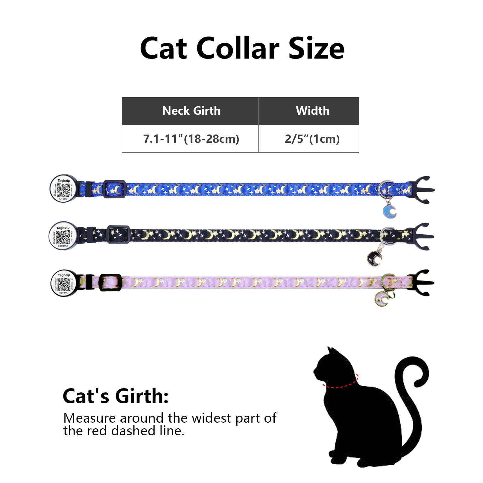 Taghelp AirTag cat collar QR code location helps locate a wandering pet