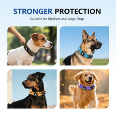 Taghelp AirTag dog collar buckle closeup shows durable metal hardware.