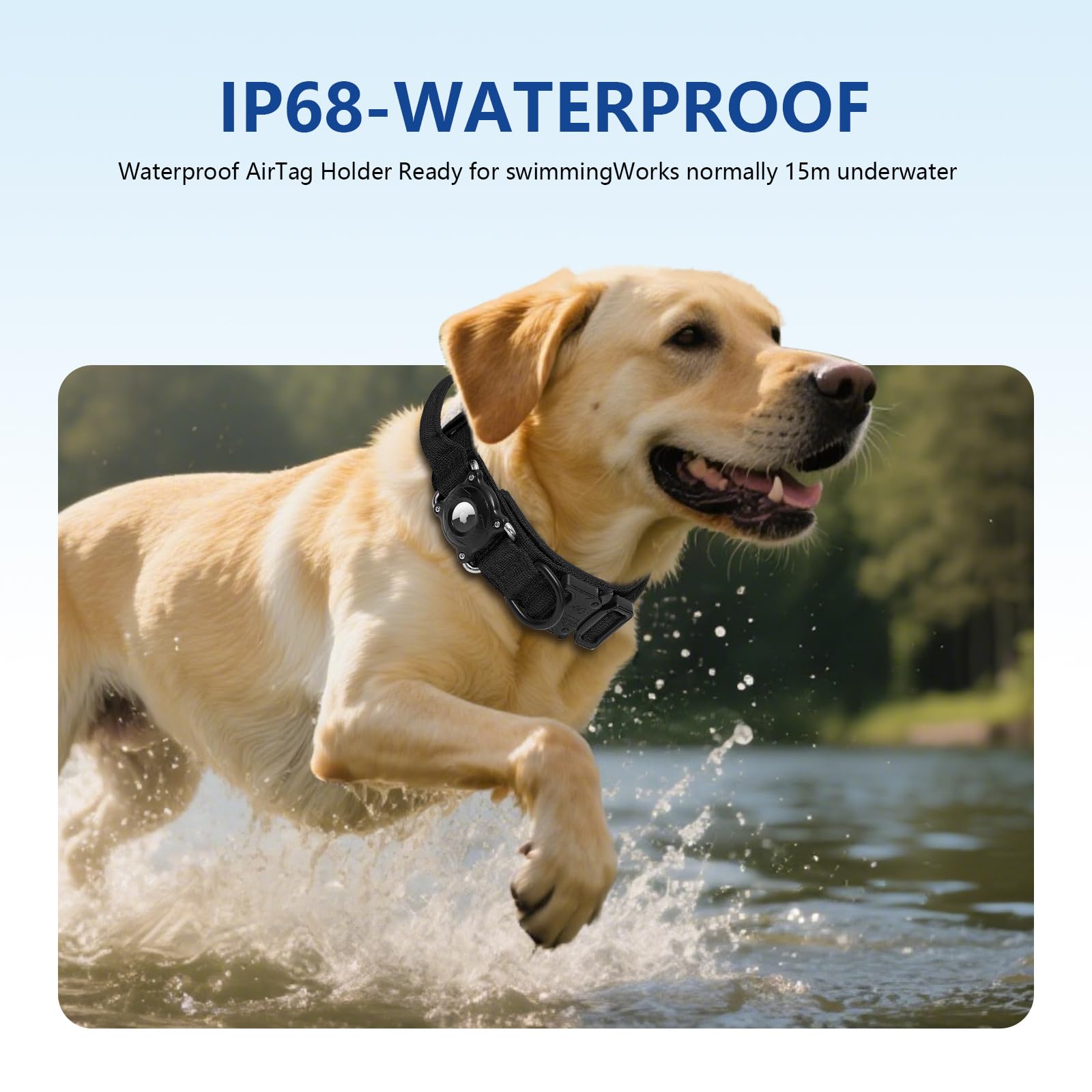 Taghelp AirTag dog collar control handle enables quick training and handling.