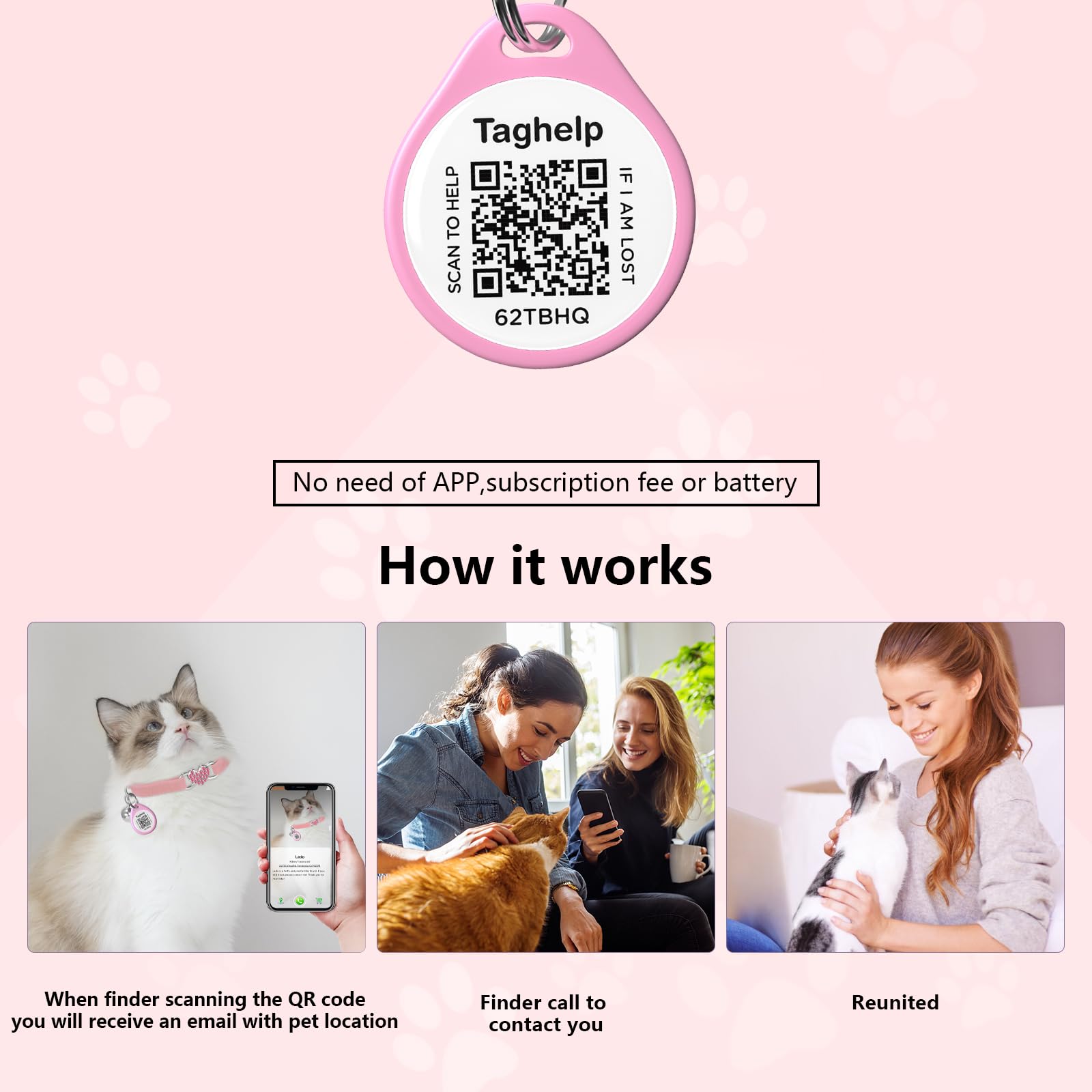 Taghelp QR-tag view demonstrates no-app ID for quick reunions