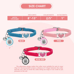 Taghelp heart-bling cat collar safety-buckle offers quick release for safer play