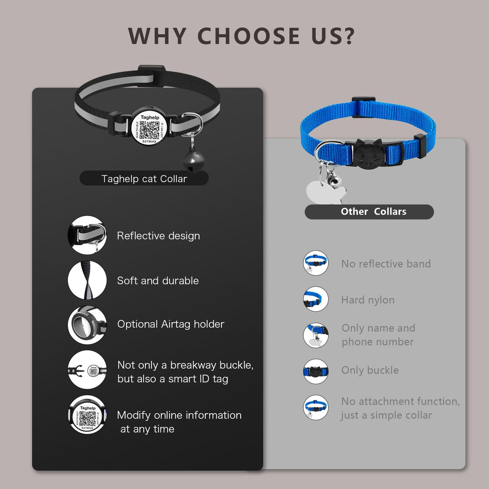 Taghelp QR cat collar bell helps locate cats indoors or near the yard.