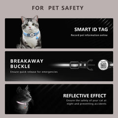 Taghelp QR cat collar reflective strip improves visibility in low light conditions.