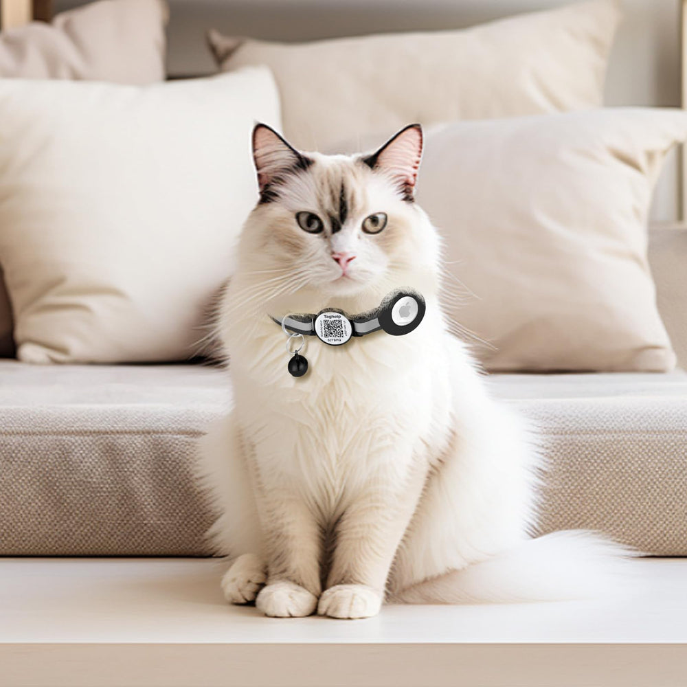 Taghelp QR cat collar silky nylon feel ensures comfortable daily wear.