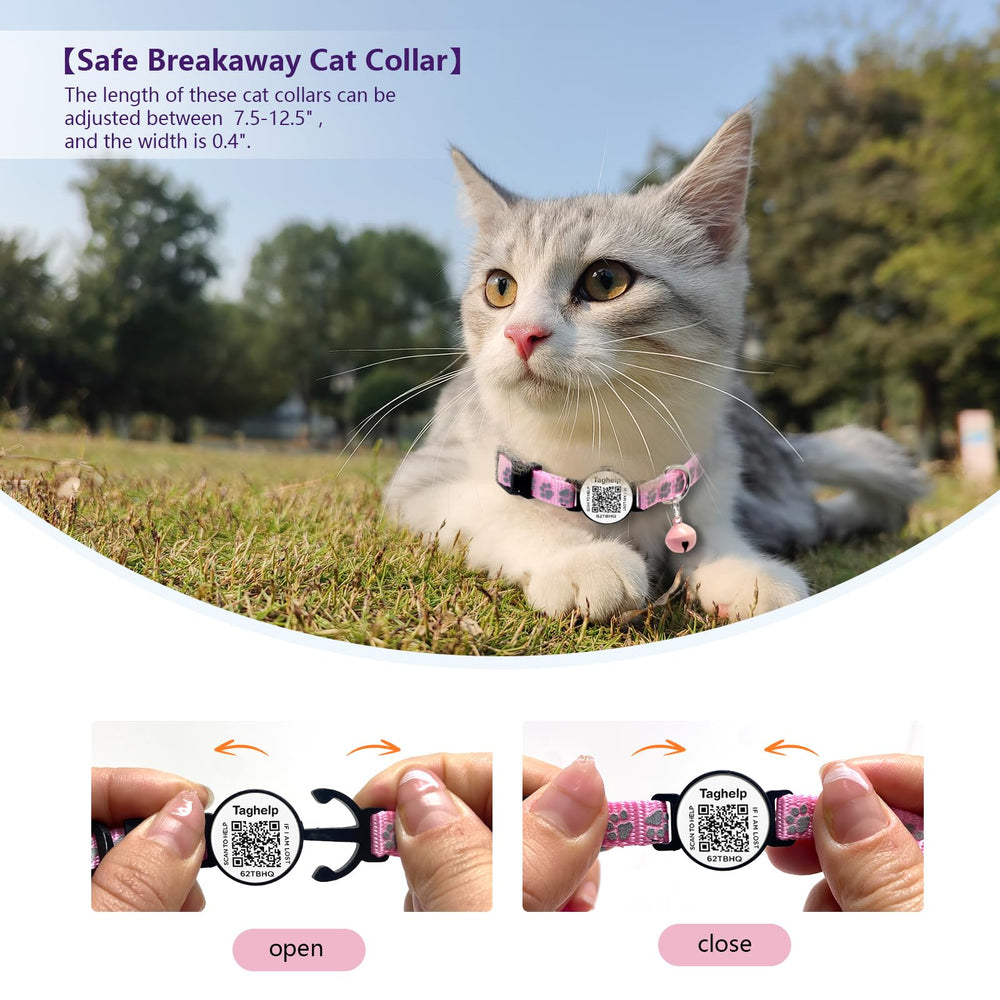 Taghelp reflective cat collar improves nighttime visibility.