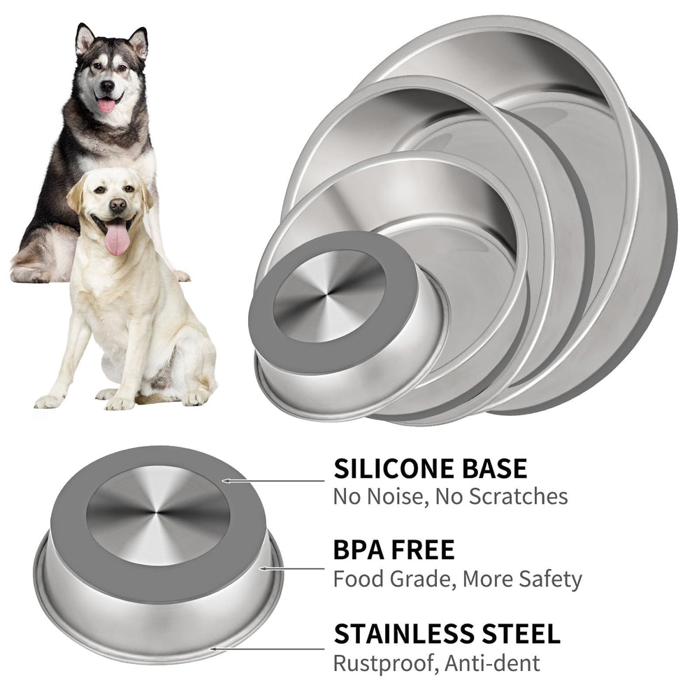 Taglory dishwasher-safe dog bowls with polished finish for easy cleaning.