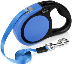 Taglory retractable leash blue closed highlights durable 16ft nylon for safe daily walks.