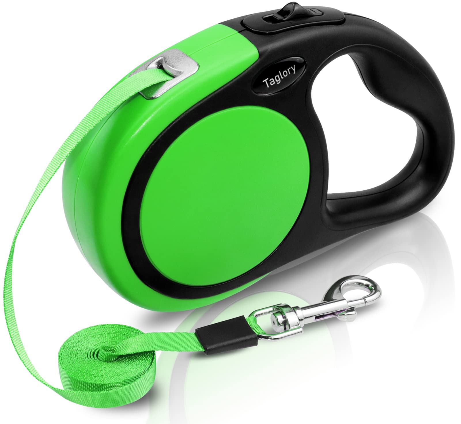 Taglory retractable dog leash 16ft extended for flexible outdoor control during walks.