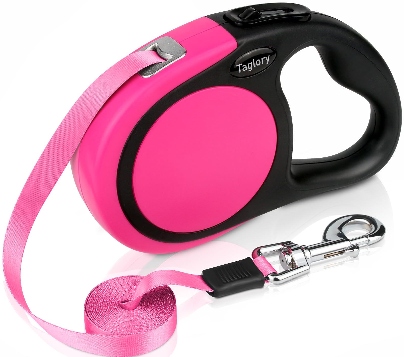 Taglory retractable leash 16ft extend demonstrates extended reach for safer city walks.