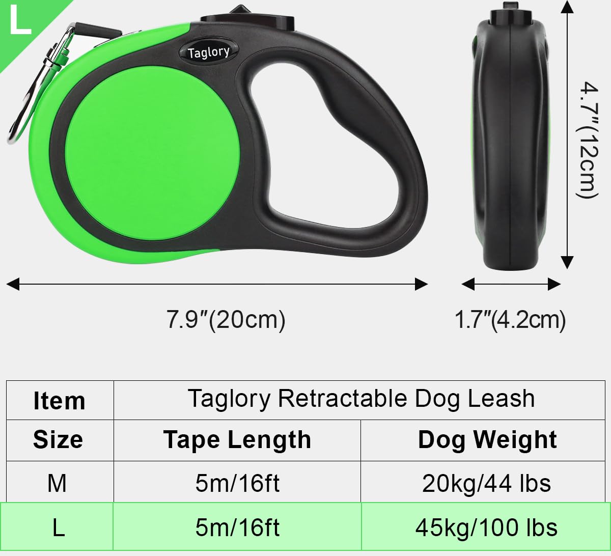 Taglory 360-degree tangle-free design allows smooth retraction during walks