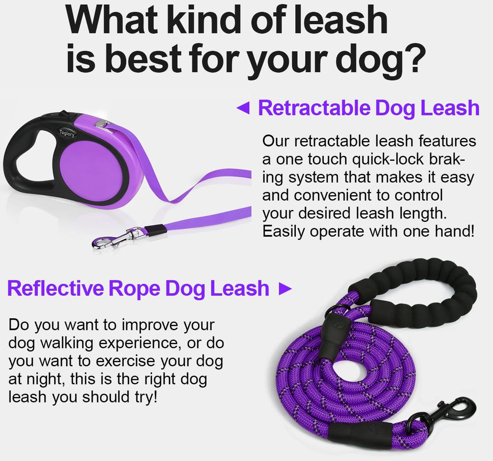 Taglory retractable leash anti-slip handle for comfortable, secure grip during walks.