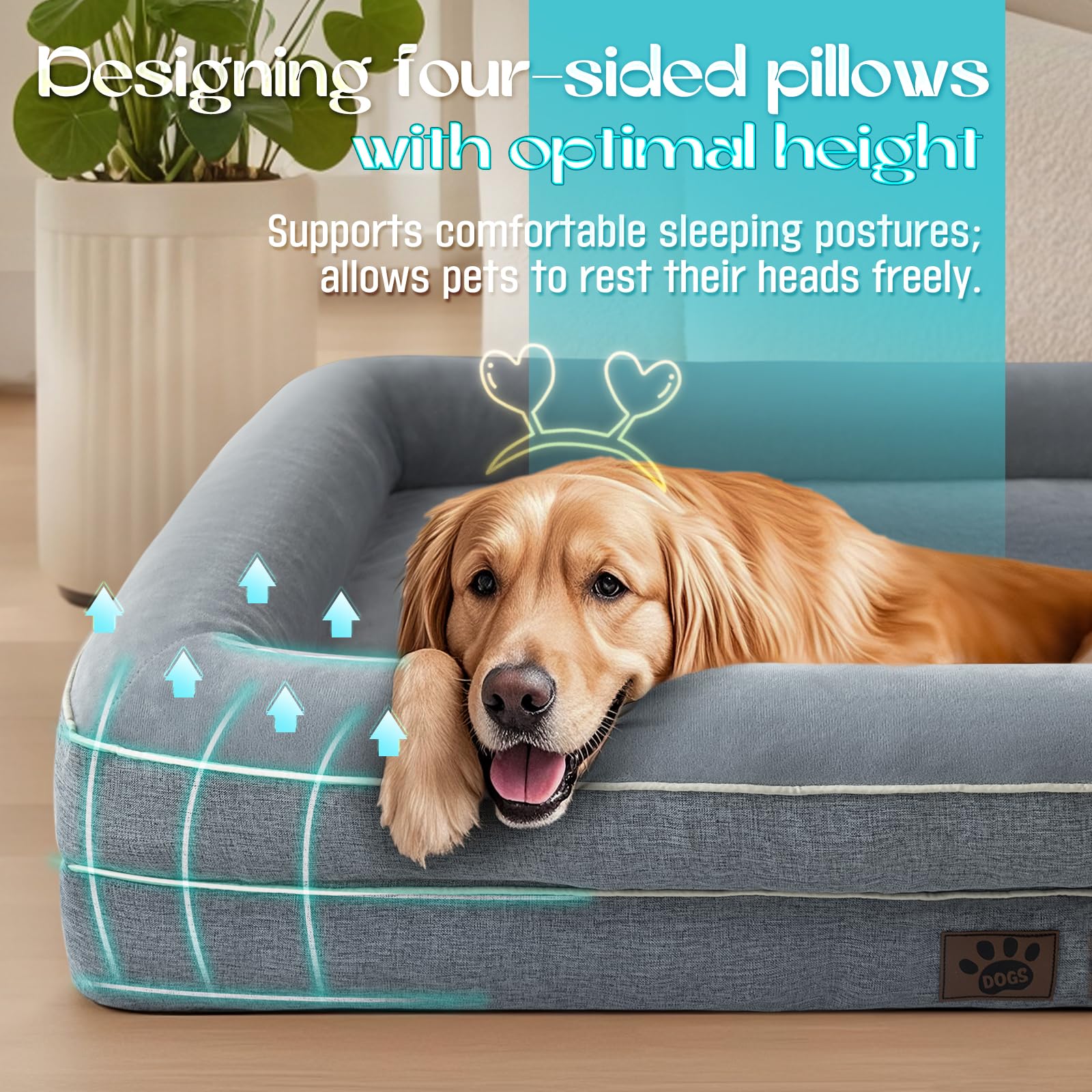 TaiBest waterproof-fabric dog bed image demonstrates spill resistance for easy cleaning.