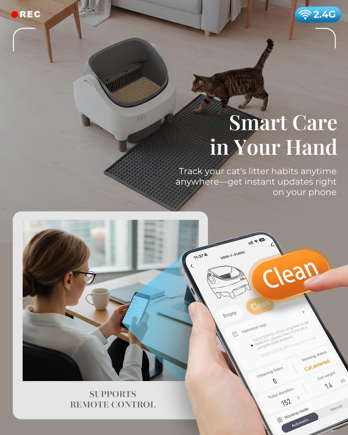 Taifa 15L waste-bin design helps manage multiple-cat households with less frequent emptying