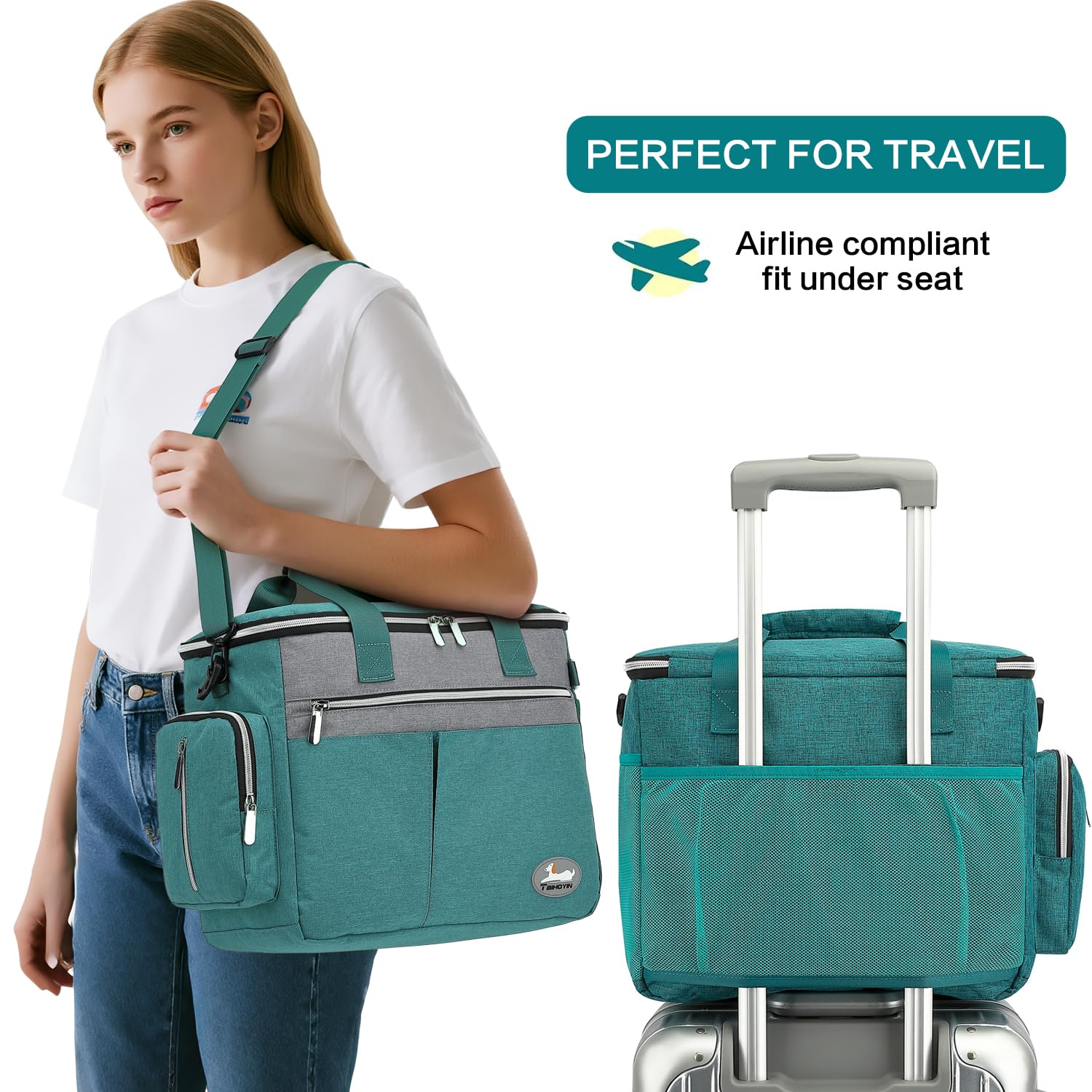 TAIHOYIN collapsible bowls in teal bag for mess-free meals