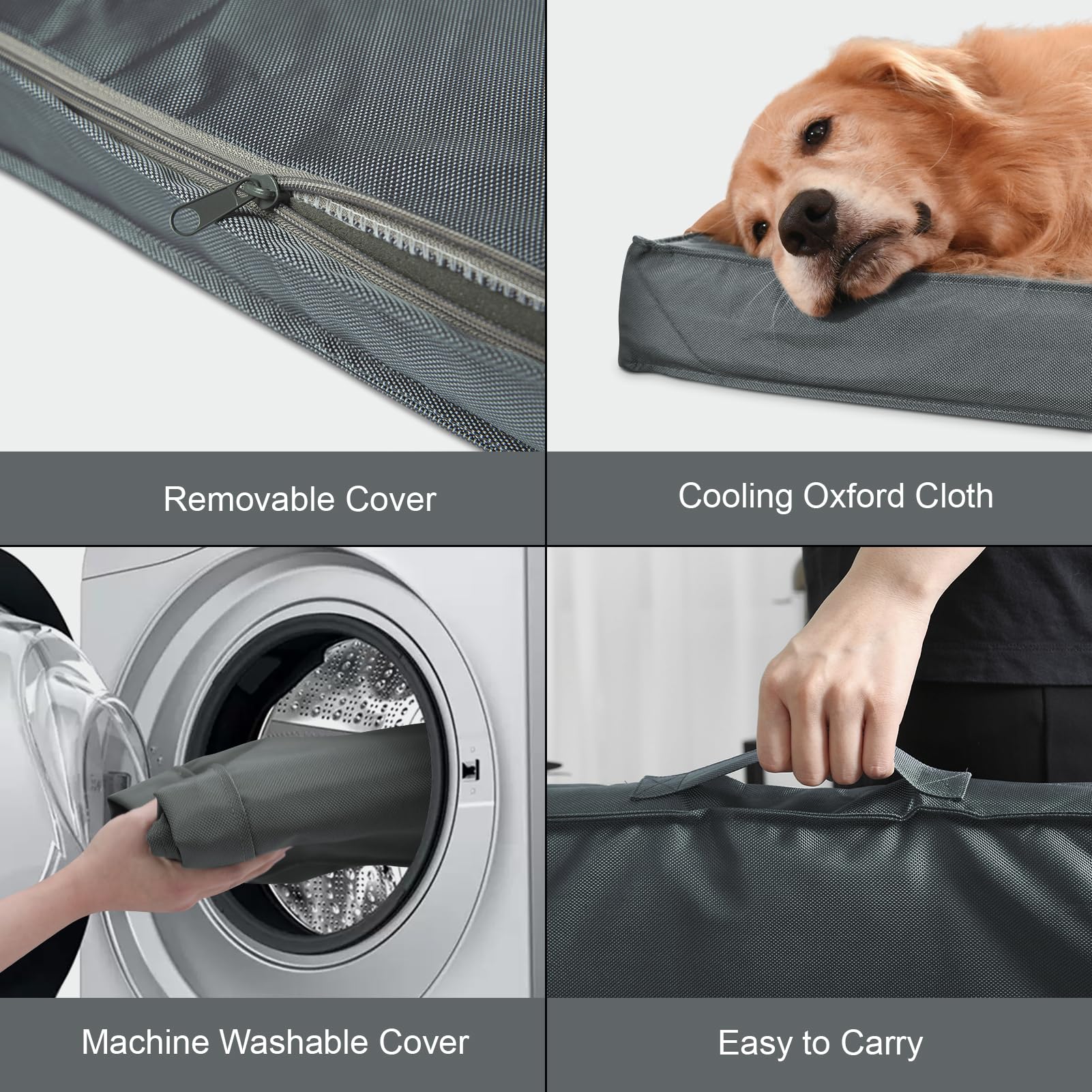 tail stories grey oxford fabric builds durable weather-friendly bed