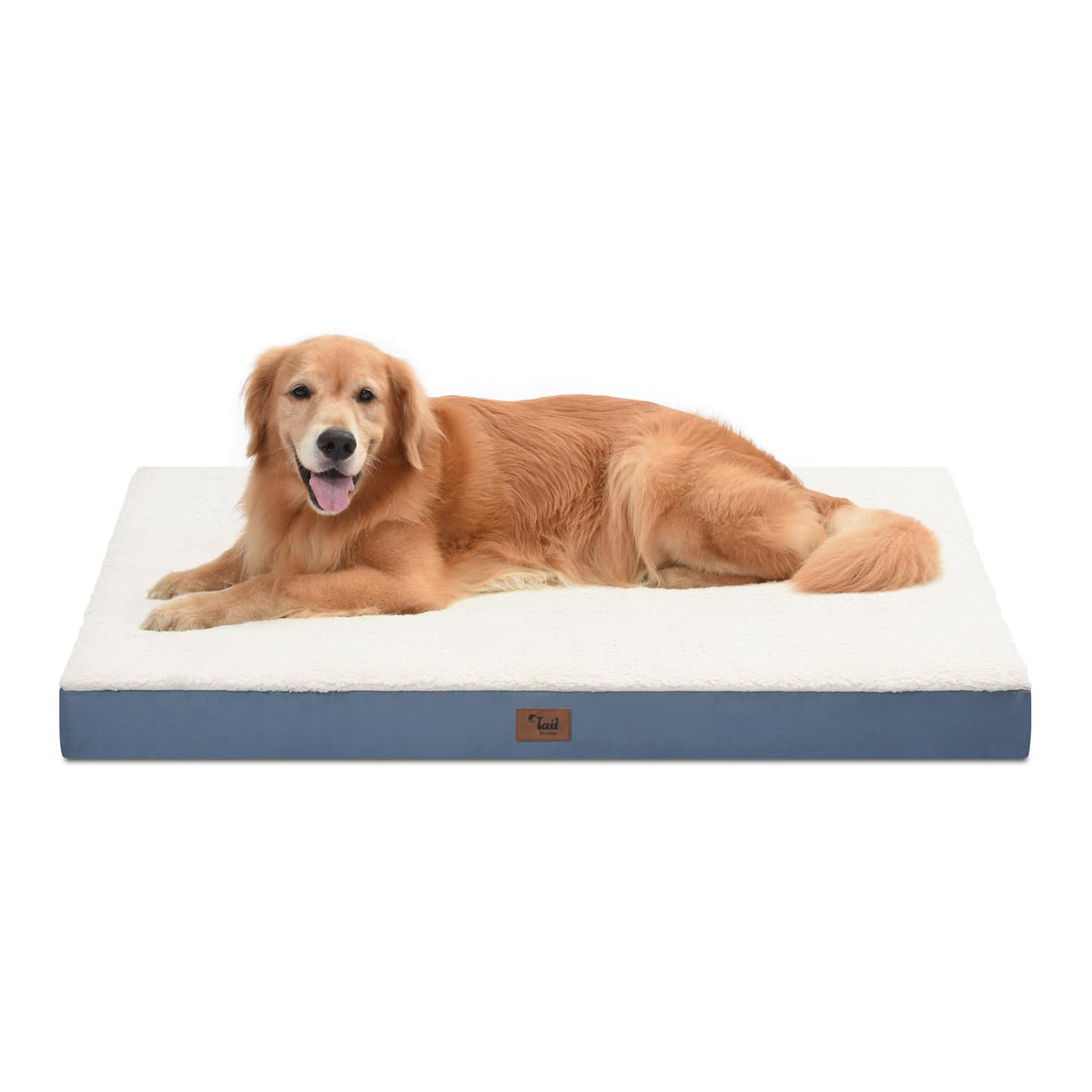 Tail Stories orthopedic dog bed XL with egg-crate foam supports joints for large dogs.