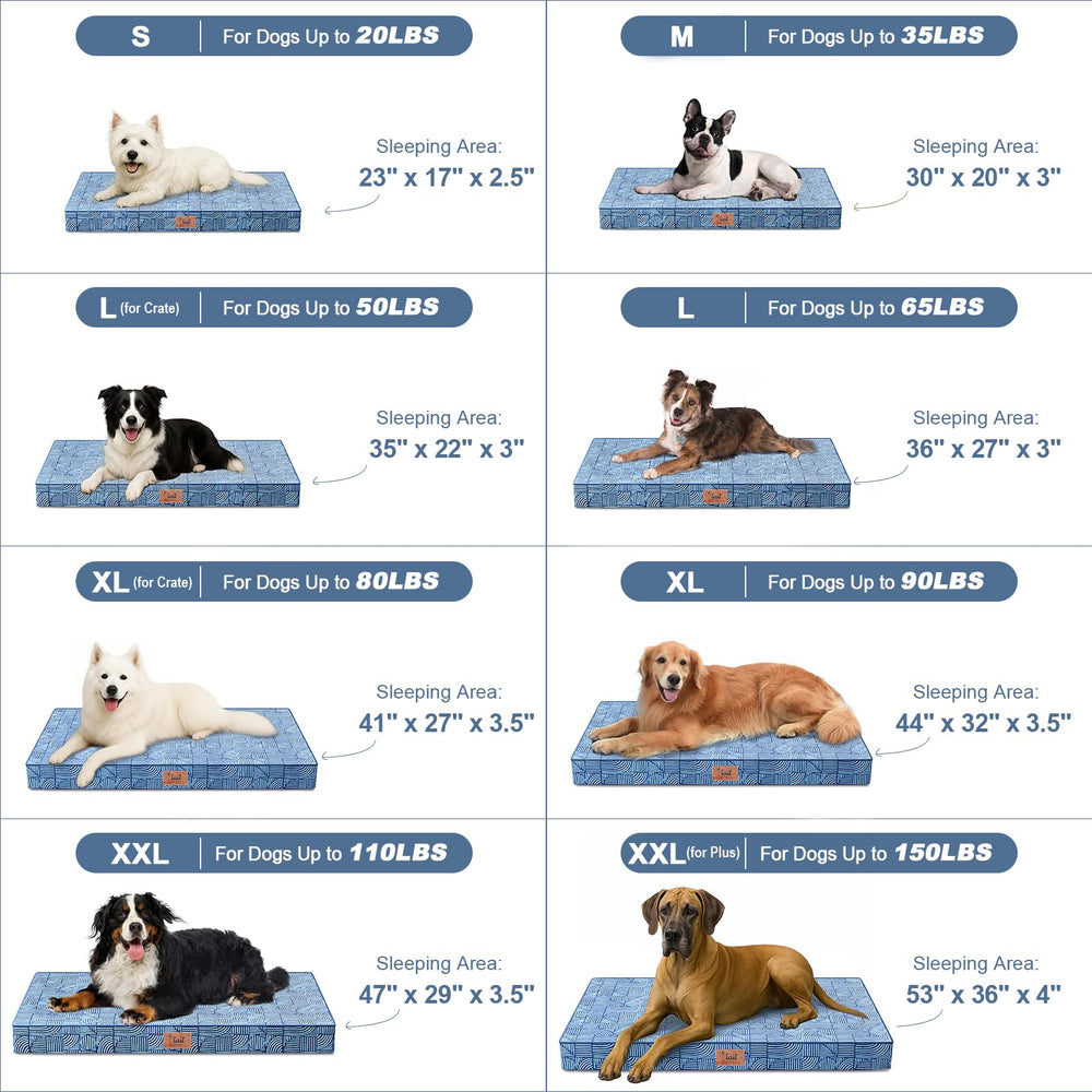 Tail Stories orthopedic egg-crate foam bed with joint-supporting comfort.