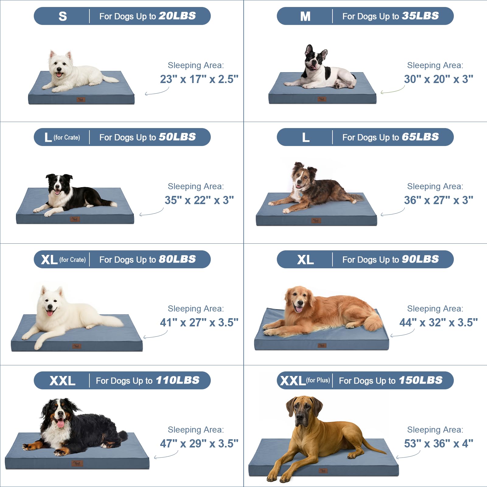 Tail Stories orthopedic egg-crate foam provides supportive lounging for joint comfort.