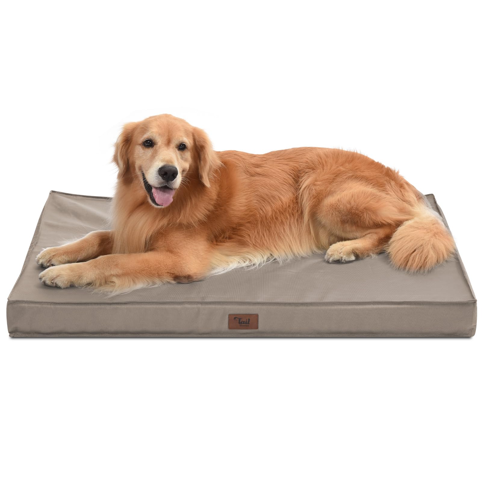 Tail Stories Outdoor All-Weather XL dog bed with waterproof cover for outdoor use.