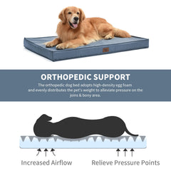 Tail Stories blue kennel bed with removable cover enables easy washing and quick dry.